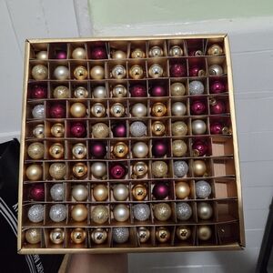 Crate&Barrel Gold, Silver, and Red Ornament Collection 95pcs